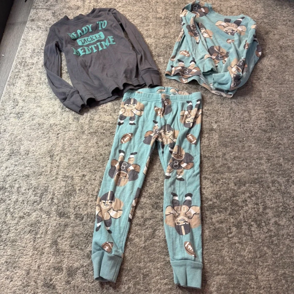 Carter's Stitch & Stone Boys 3T Pajamas Lot Sharks Fire Truck Yeti Bear 18pc‎